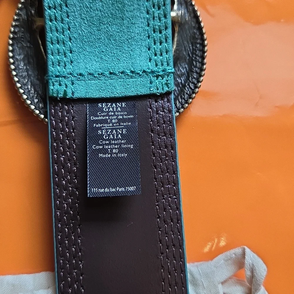 Nwt! Sezane GAIA belt Turqouise Green - Picture 6 of 8